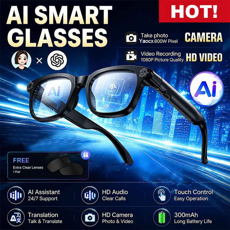 Audio Music Ai - New AI Smart Glasses 800W HD