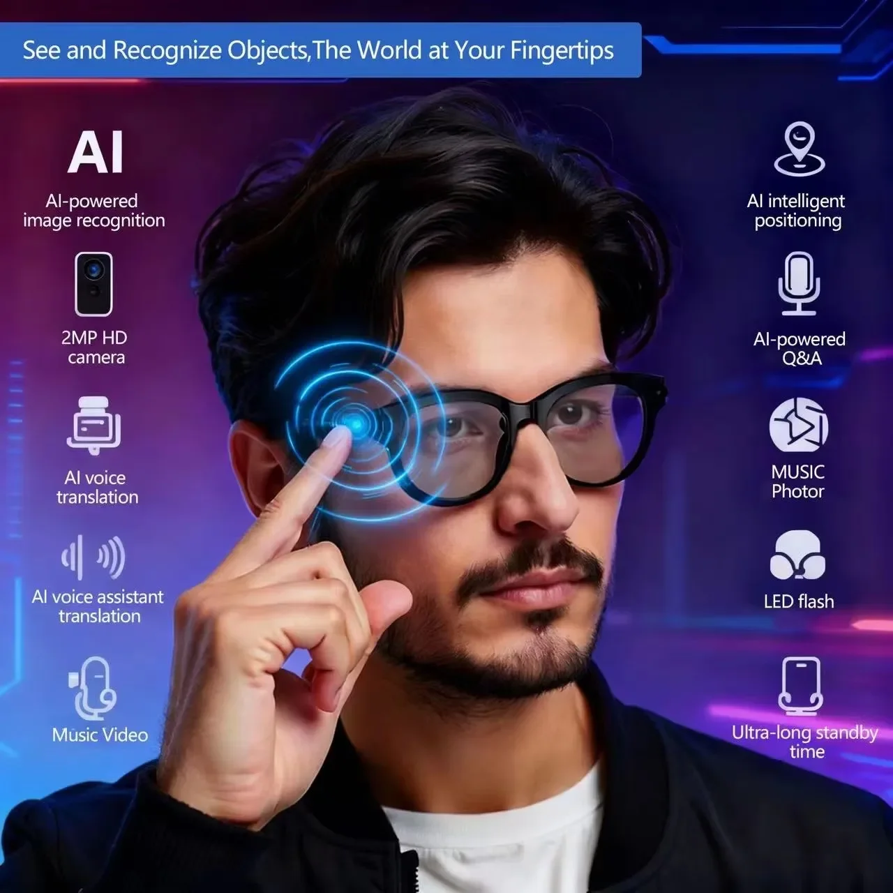 AI Sunglasses for Men with Rea - đánh giá và giá Audio Music Ai