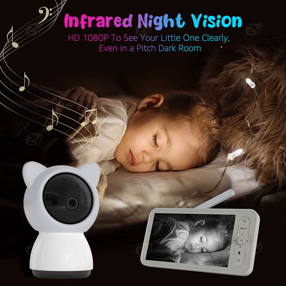 2K/3MP 5-inch Wireless Baby Mo - đánh giá và giá Audio Music Track