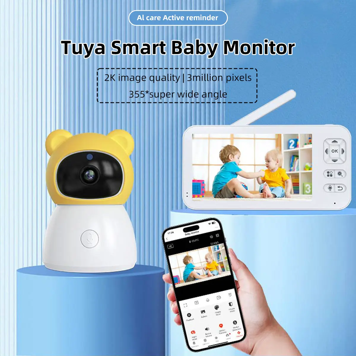 5 Inch Tuya Smart Baby Monitor - đánh giá và giá Audio Music Track