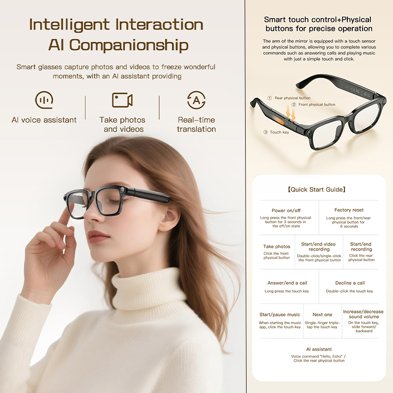New AI Smart Glasses 800W HD C - đánh giá và giá Audio Music Ai